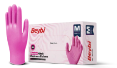 PUDRASIZ PEMBE NİTRİL ELDİVEN – 100 LÜK KUTU